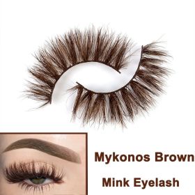 2022 Nieuwe 3D Nertsen Valse Wimpers Handgemaakte Natuurlijke Bruine Fake Mink Wimpers Dikke Lange Zwarte Lash Makeup Tools Voor Wimpers extension (Color: Mykonos Brown)